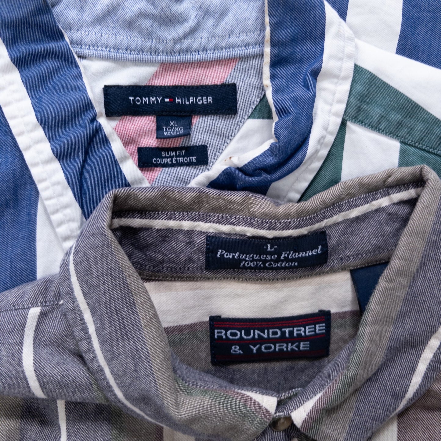 Used clothing wholesale bulk sale, washed long-sleeved striped shirts, set of 8 (L-XXXL) w809002