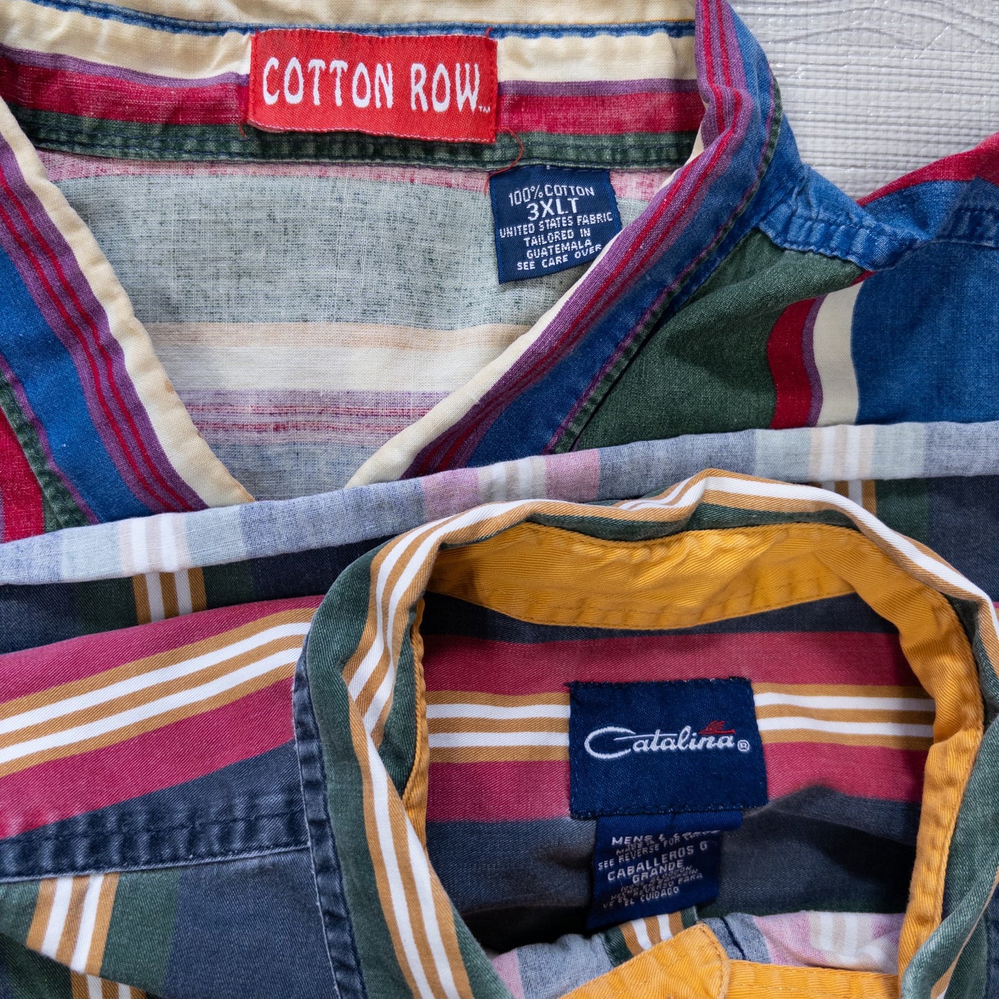 Used clothing wholesale bulk sale, washed long-sleeved striped shirts, set of 8 (L-XXXL) w809002