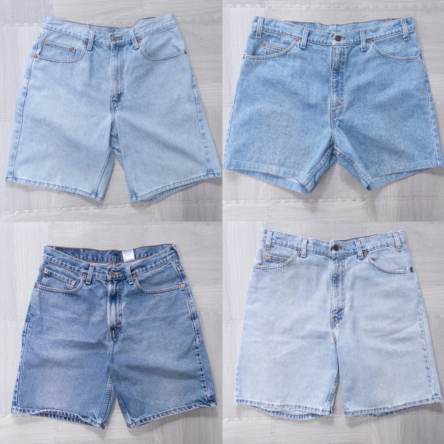 Used clothing wholesale, bulk sale, washed, 90s-00s Levi's 550 denim shorts, set of 4 (W32-W38) w809005
