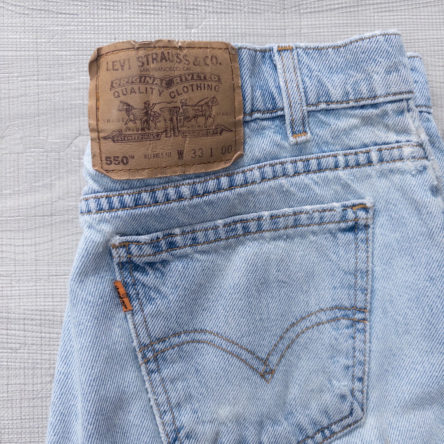 Used clothing wholesale, bulk sale, washed, 90s-00s Levi's 550 denim shorts, set of 4 (W32-W38) w809005