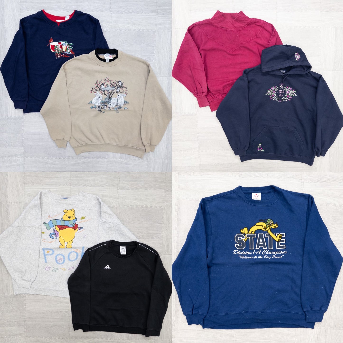 古着卸 現物まとめ売り 洗濯済み レディースサイズ/デザインスウェット 7枚セット(S-XXXXL) w902001