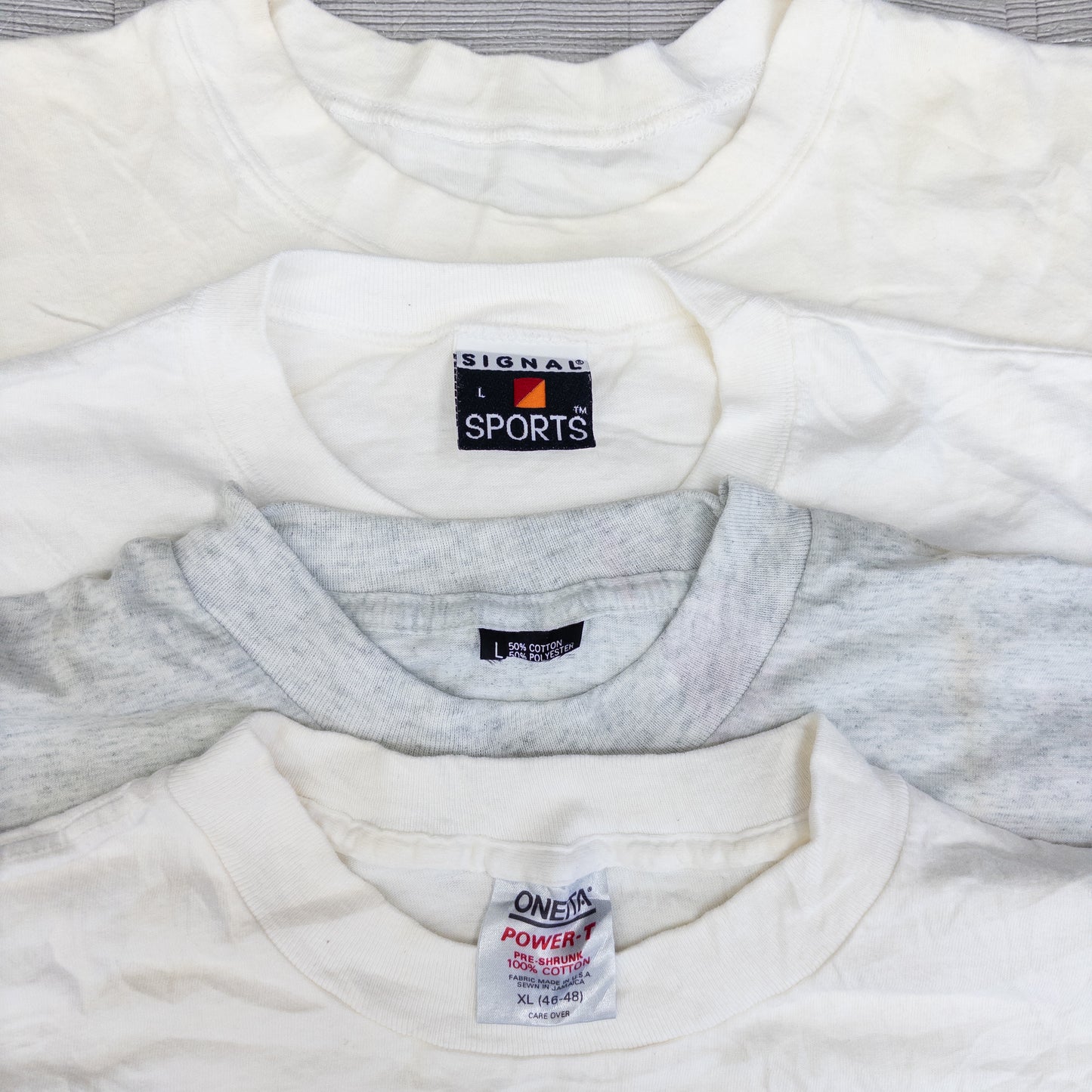90's シミありTシャツ（白・グレー系）16pcs w0424002
