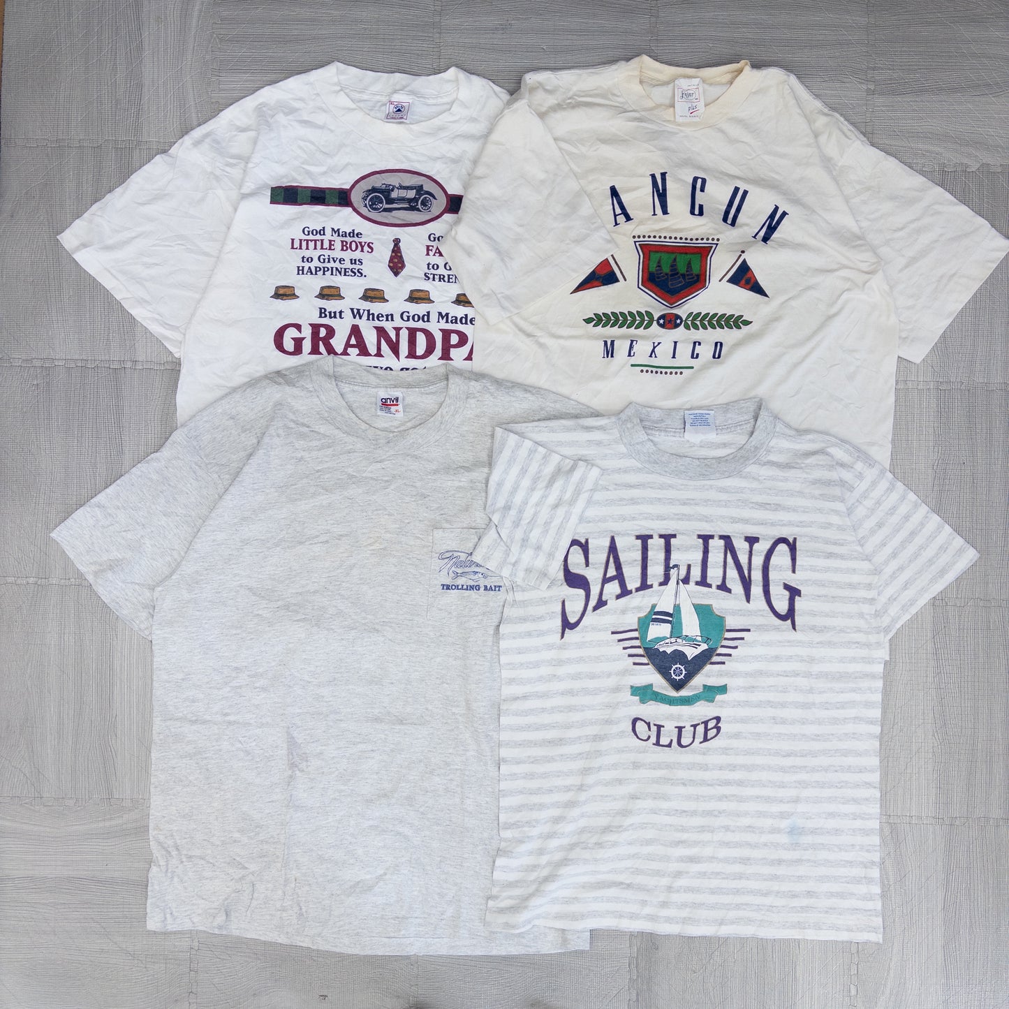 90's シミありTシャツ（白・グレー系）16pcs w0424002