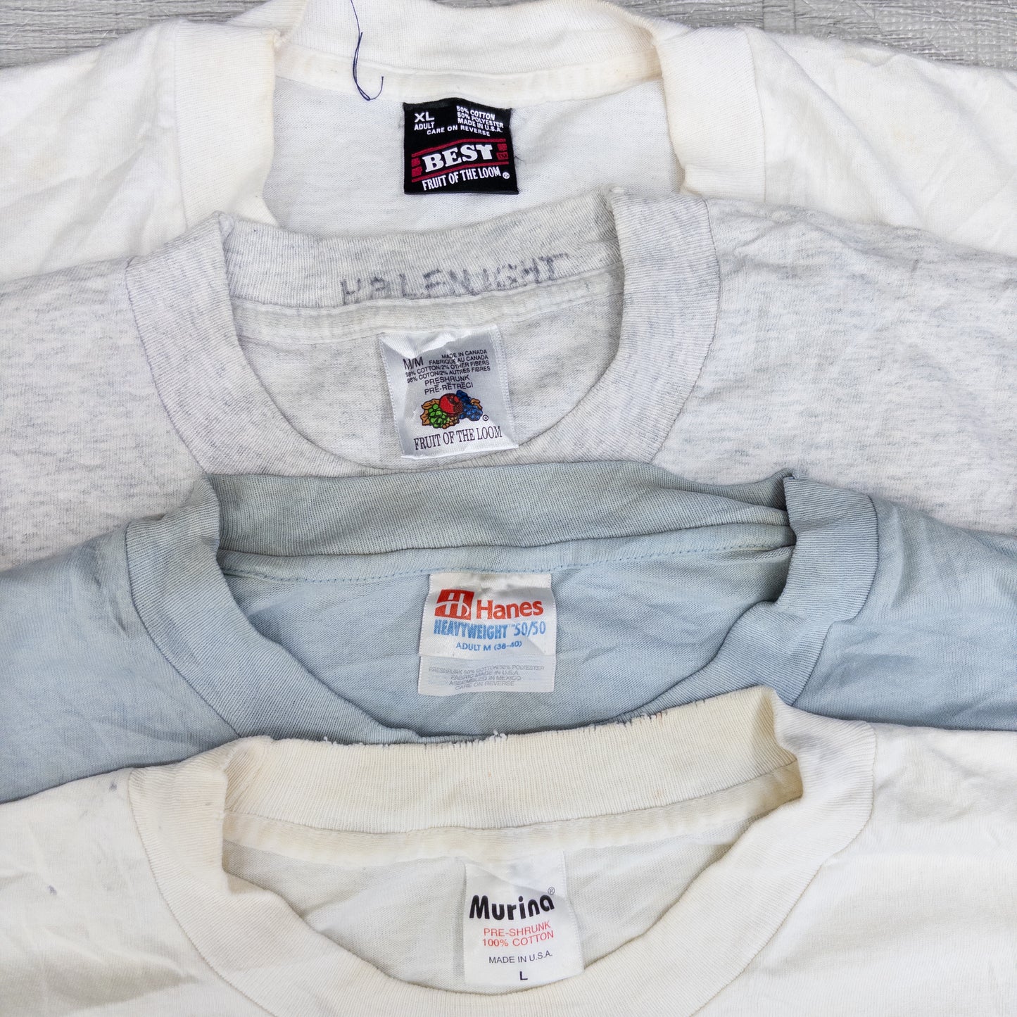 90's シミありTシャツ（白・グレー系）16pcs w0424002