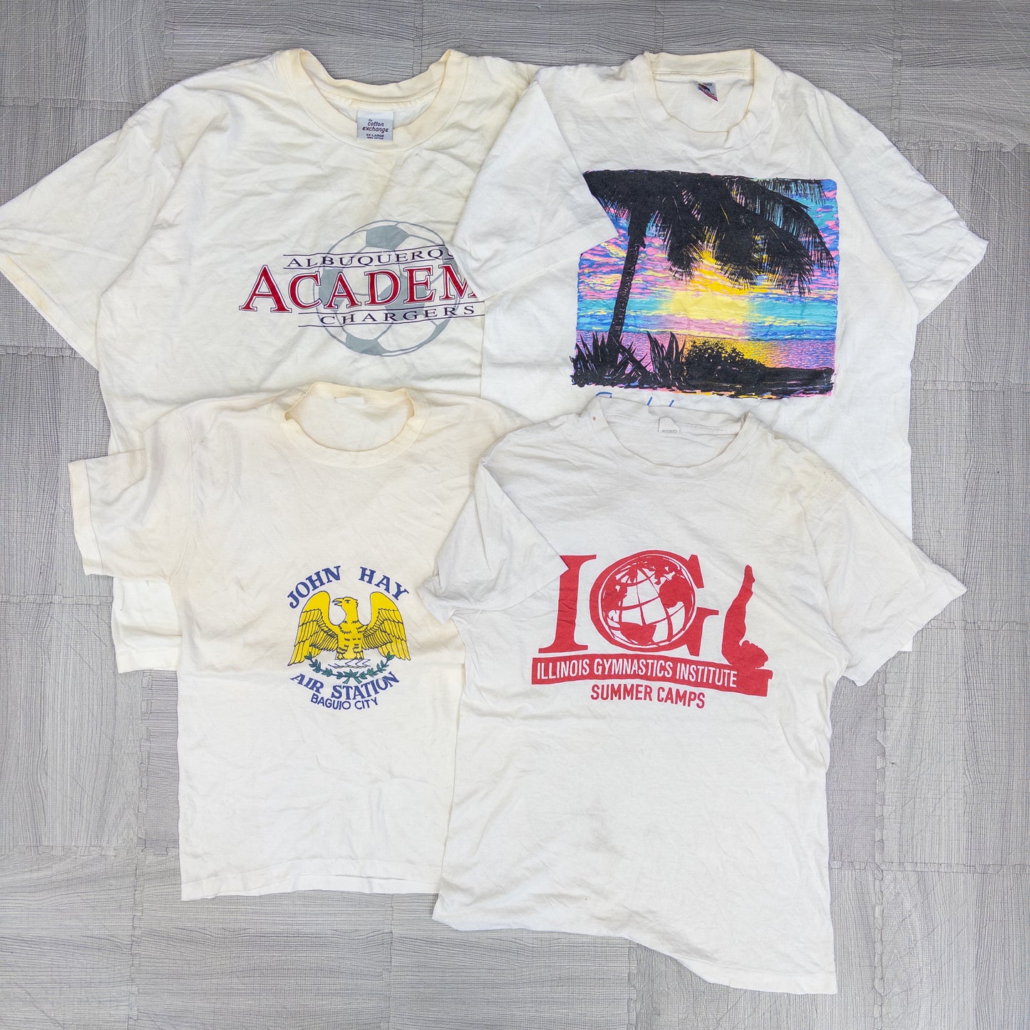 90's シミありTシャツ（白・グレー系）16pcs w0424005