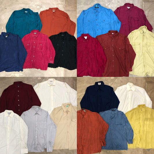 [In stock] Long-sleeve polyester shirt/rayon shirt 20pcs E0709005