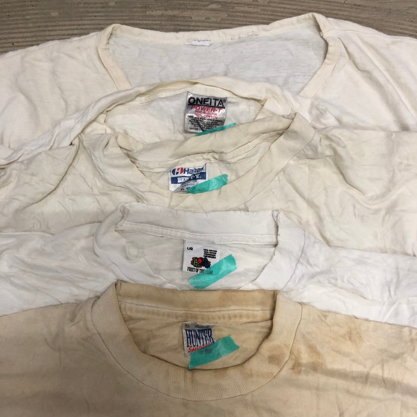 [現物] 90s 白Tシャツ(シミあり) 20pcs E0709003