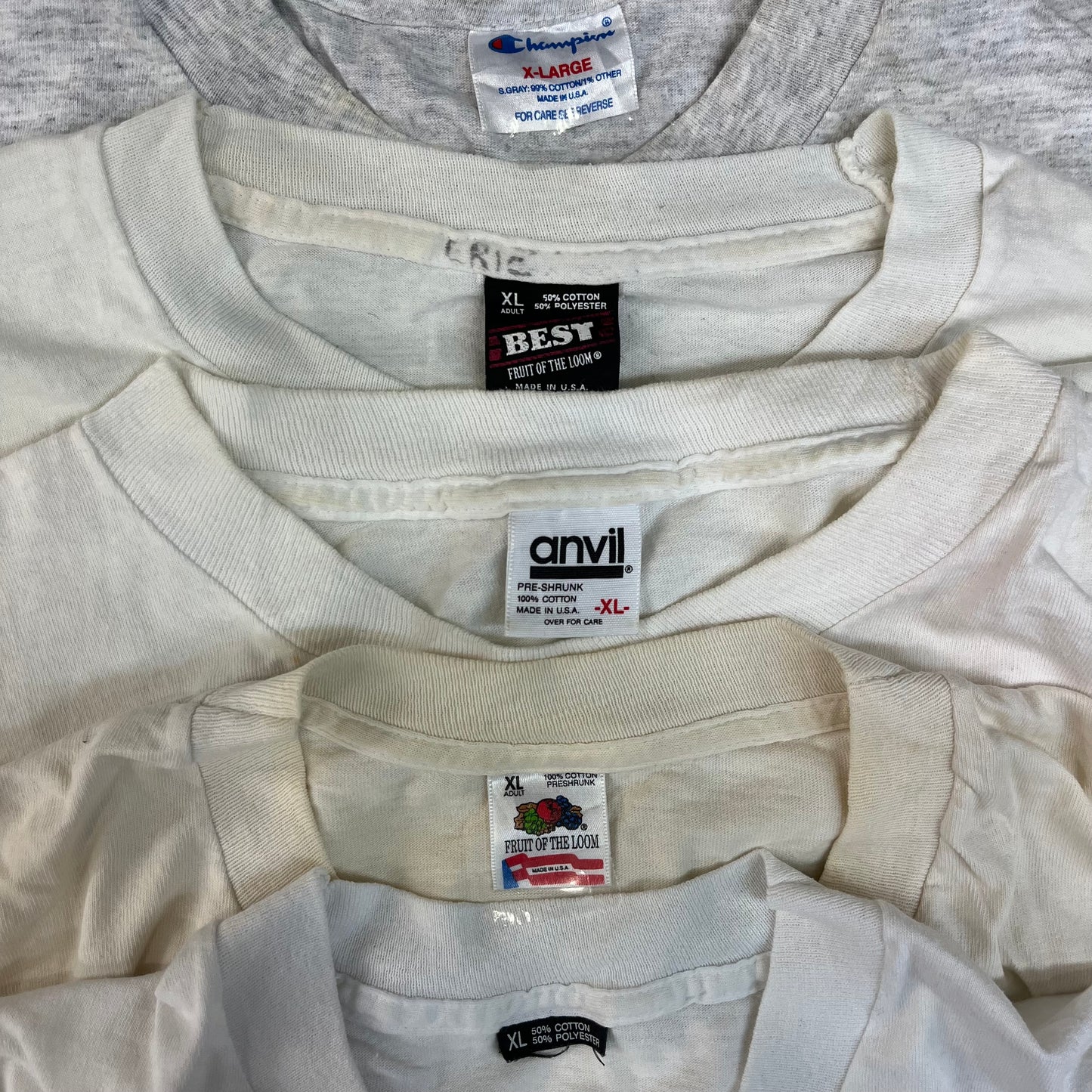 [現物] 90s 白Tシャツ(シミあり) 20pcs C0716001