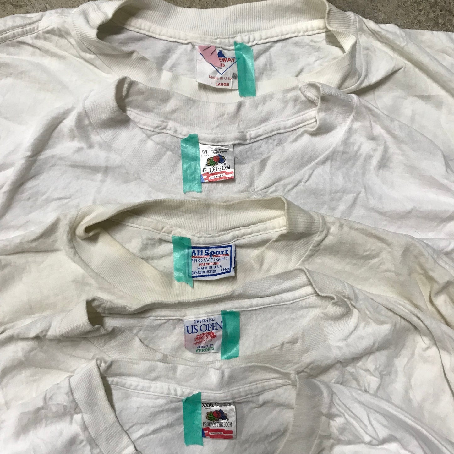 [現物] 90s 白Tシャツ(シミあり) 20pcs D0713005