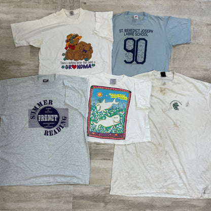 [現物] 90s 白系Tシャツ(シミあり) 20pcs B0708005