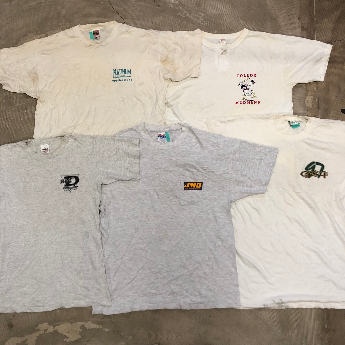 [現物] 90s 白Tシャツ(シミあり) 20pcs E0713006