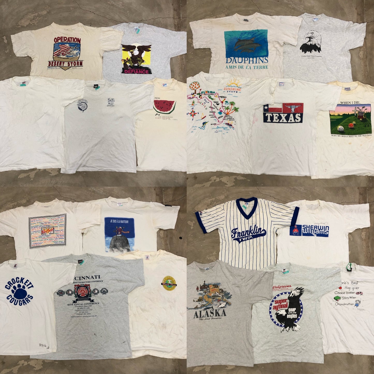 [現物] 90s 白Tシャツ(シミあり) 20pcs E0713004