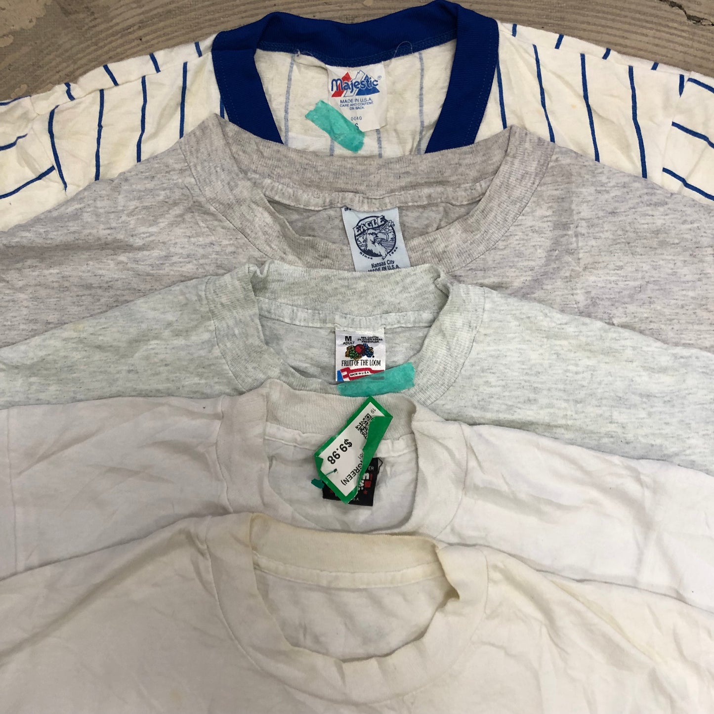[現物] 90s 白Tシャツ(シミあり) 20pcs E0713004