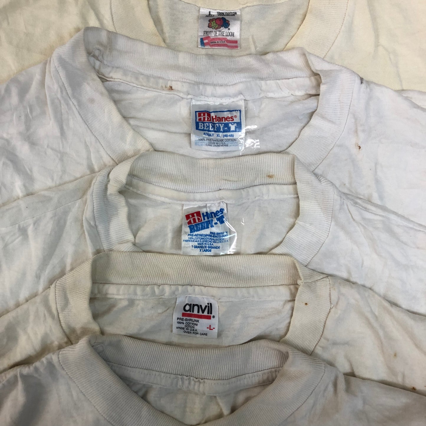 [現物] 90年代 白Tシャツ(シミあり) 20pcs G0810003