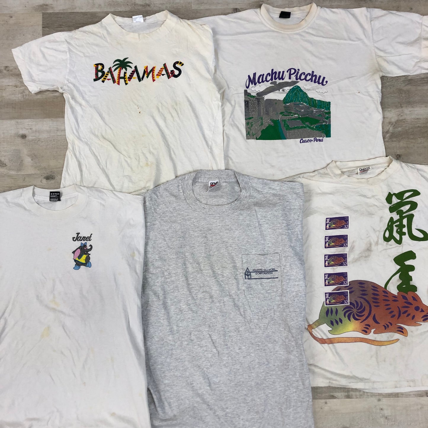 [現物] 90s 白Tシャツ(シミあり) 20pcs G0814002