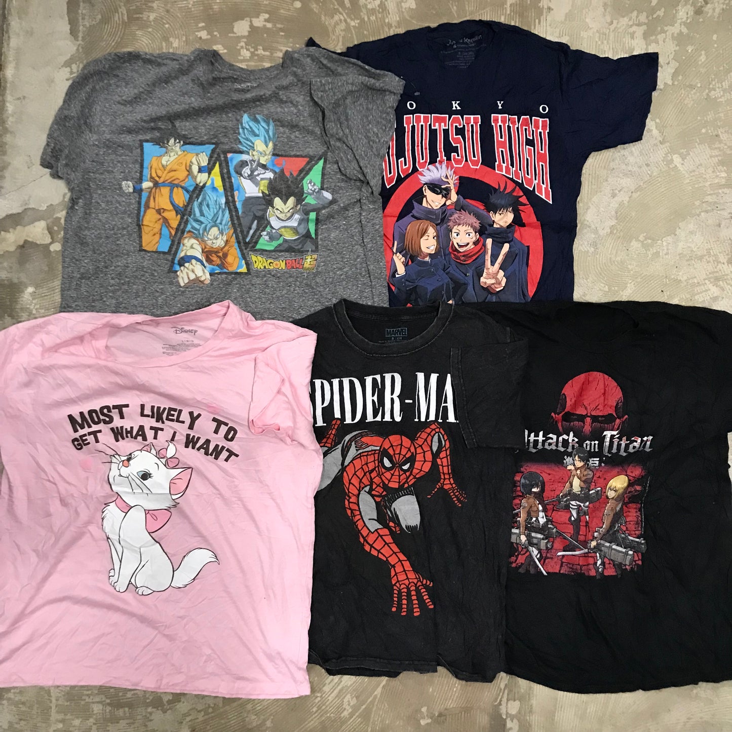 [現物] キャラクター/アニメTシャツ 20pcs D0625002