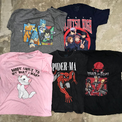 [現物] キャラクター/アニメTシャツ 20pcs D0625002
