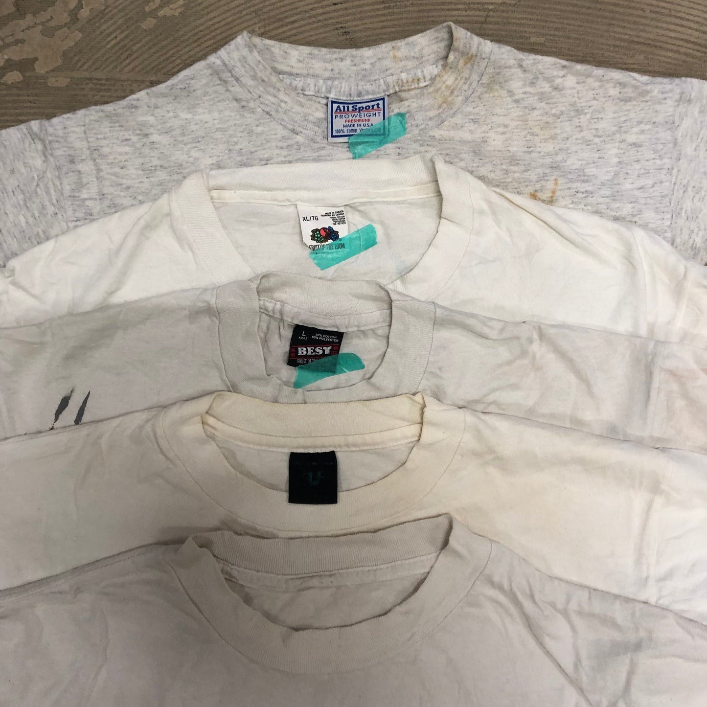 [現物] 90s 白Tシャツ(シミあり) 20pcs E0709003