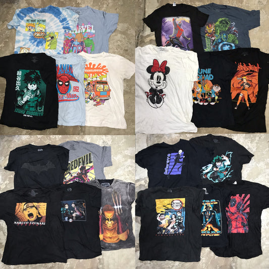 [現物] キャラクター/アニメTシャツ 20pcs D0625001
