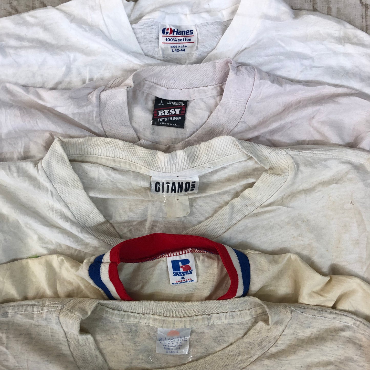 [現物] 90s 白Tシャツ(シミあり) 20pcs G0815002