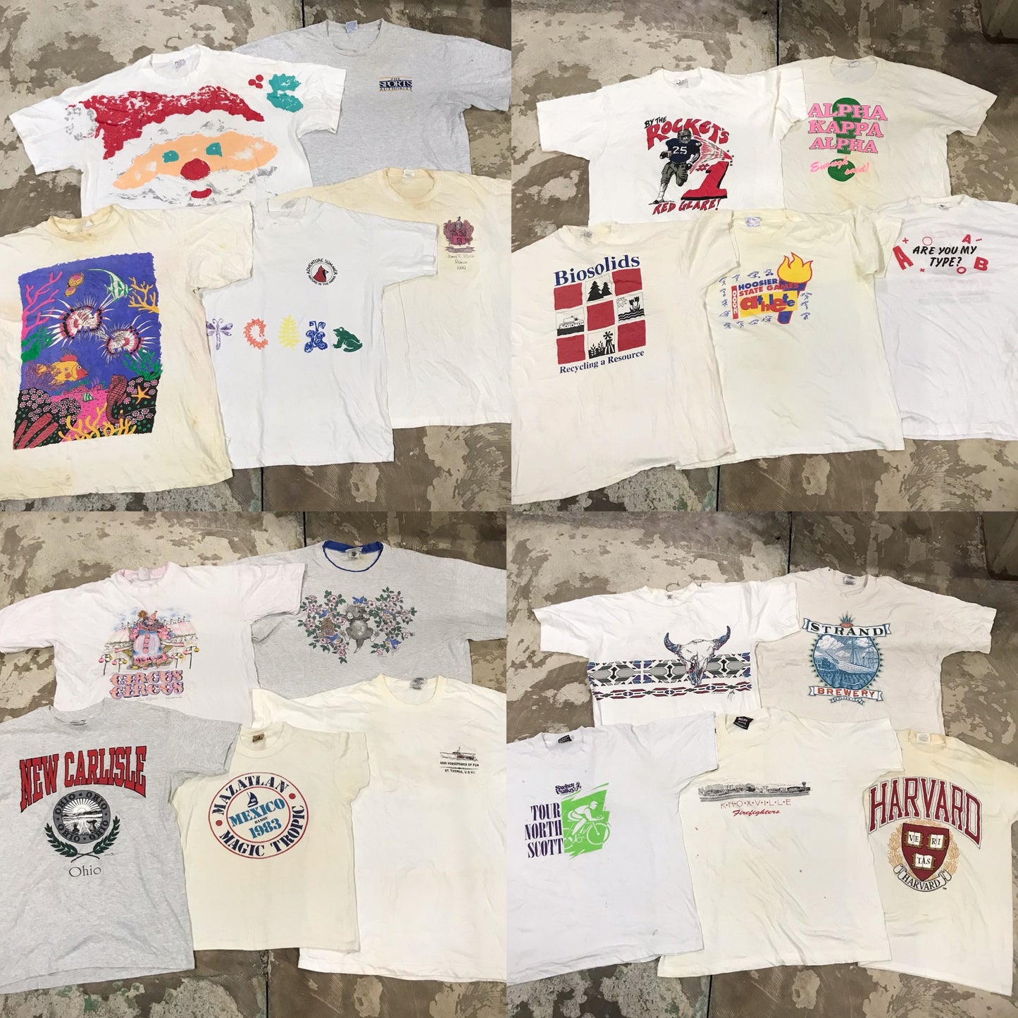 [現物] 90s 白系Tシャツ(シミあり) 20pcs D0622002