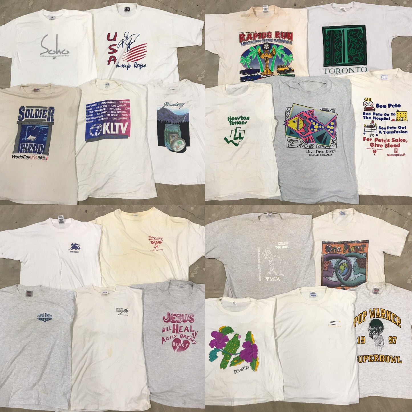 [現物] 90年代 白Tシャツ(シミあり) 20pcs H0810005