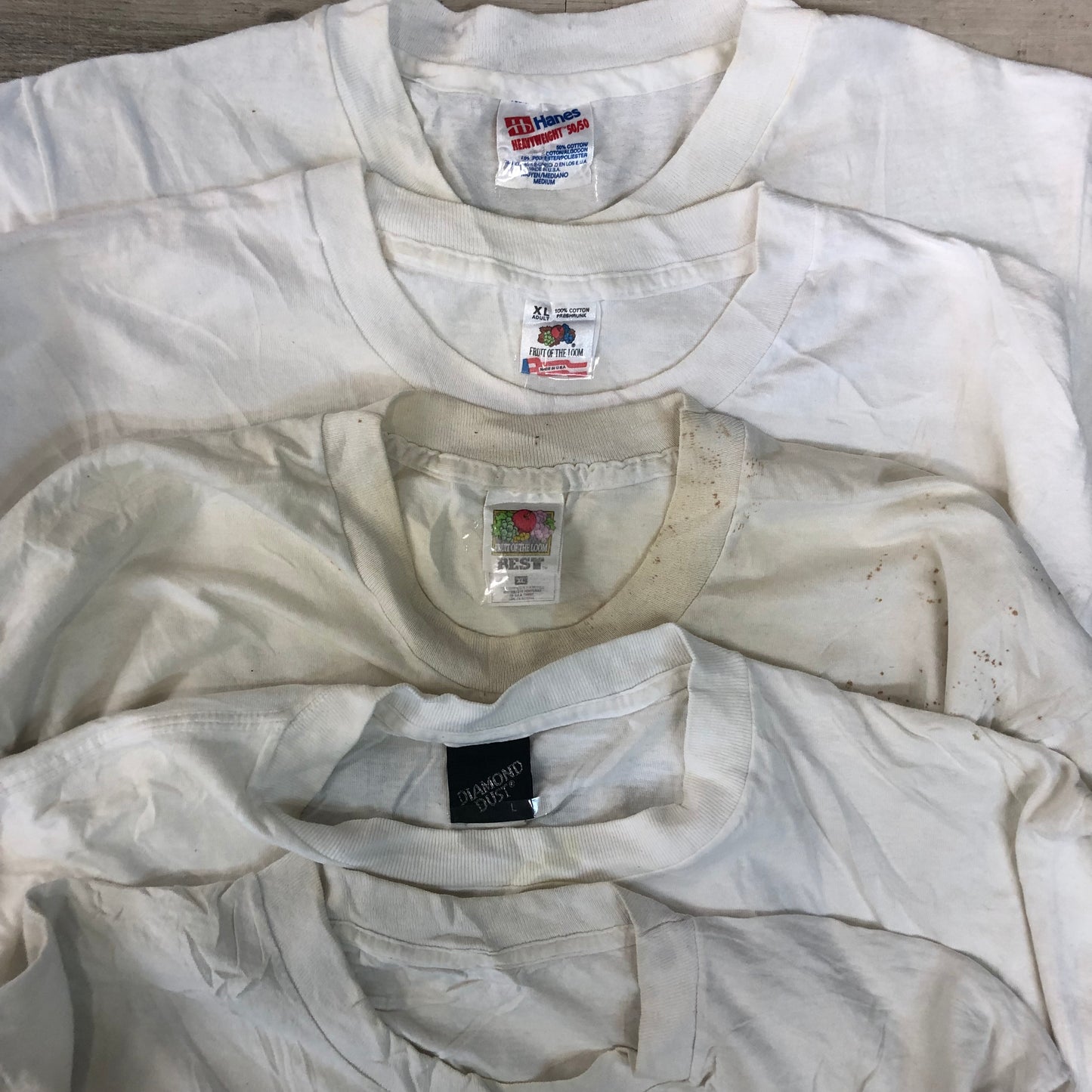 [現物] 90s 白Tシャツ(シミあり) 20pcs G0812003