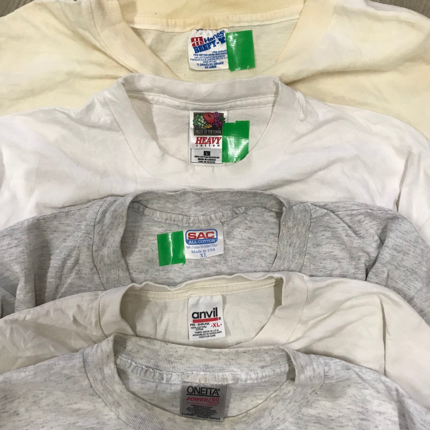 [現物] 90年代 白Tシャツ(シミあり) 20pcs H0810005