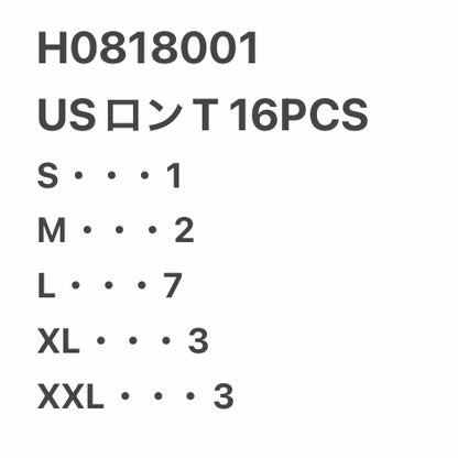 [現物] US ロンT/長袖Tシャツ 16pcs H0818001