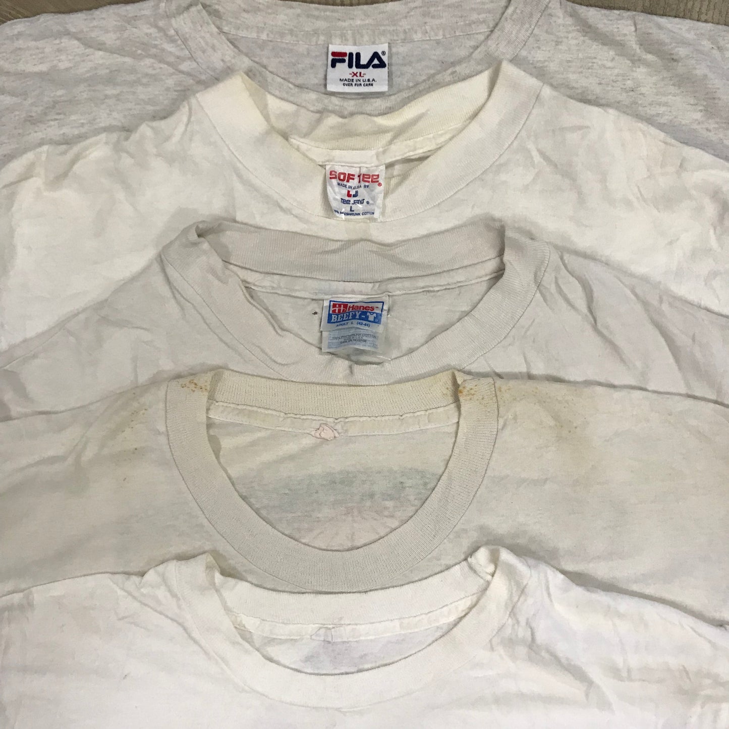 [現物] 90s 白系Tシャツ(シミあり) 20pcs D0629001