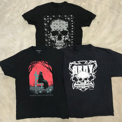 [現物] スカル/髑髏Tシャツ 11pcs H0804006