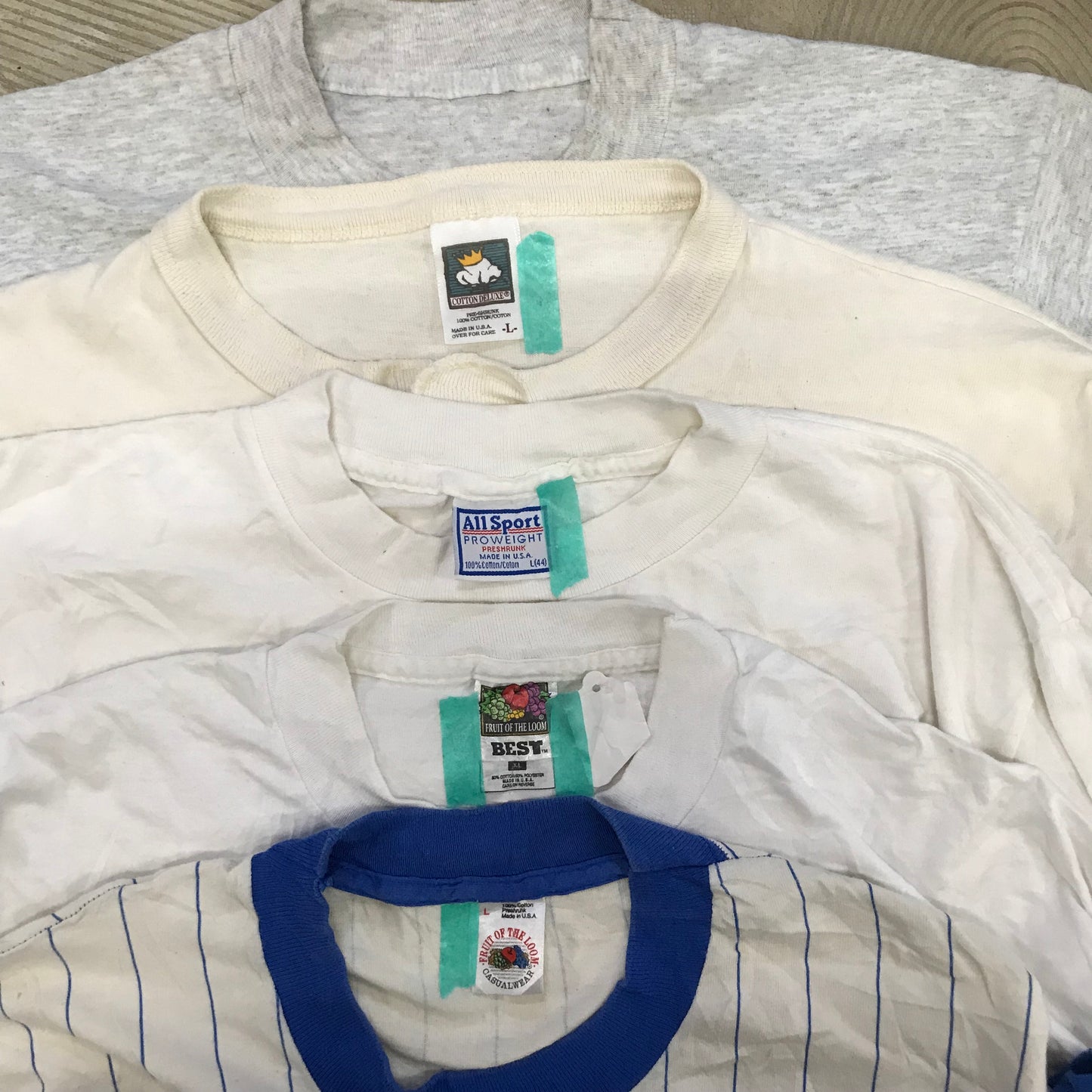 [現物] 90s 白Tシャツ(シミあり) 20pcs D0716004