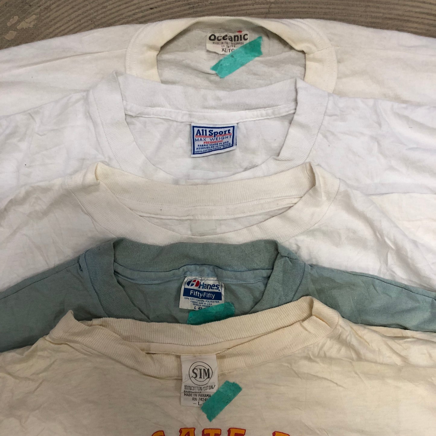 [現物] 90s 白Tシャツ(シミあり) 20pcs E0713006