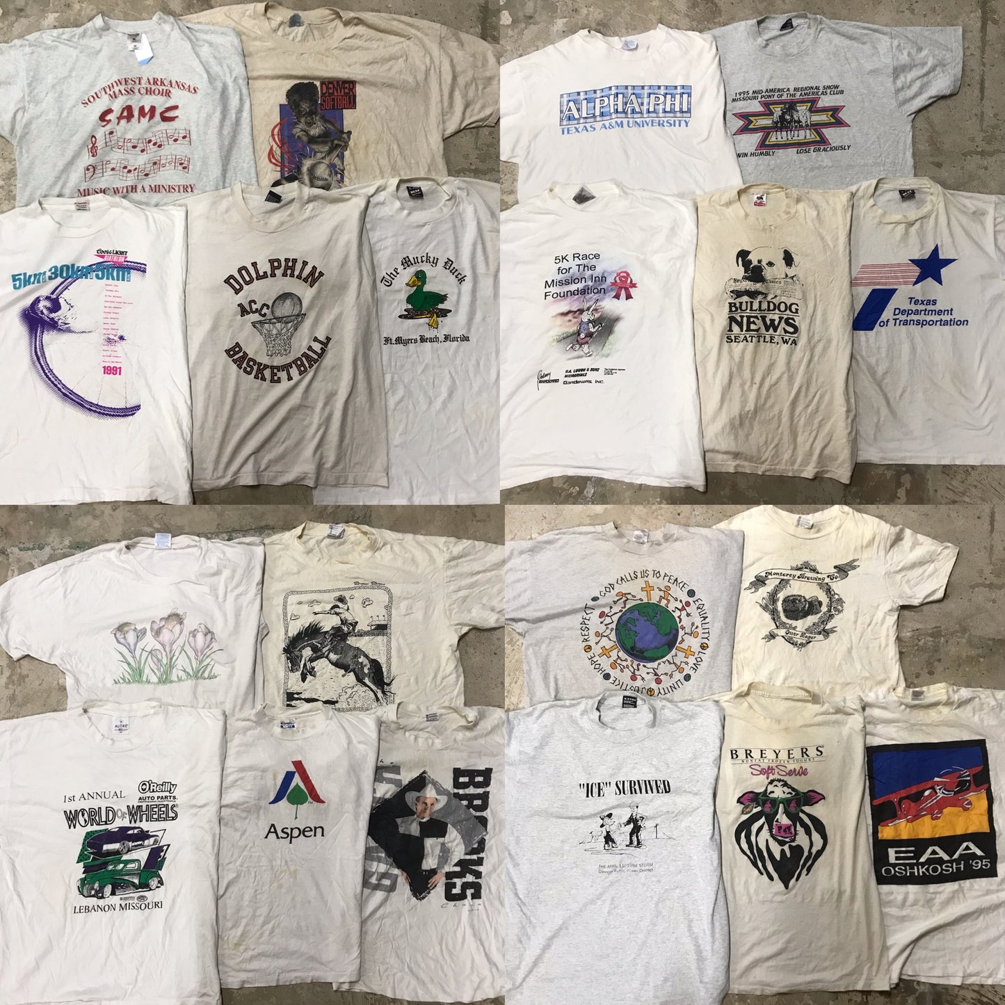 [現物] 90s 白Tシャツ(シミあり) 20pcs D0713004