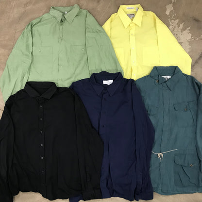 [現物] 長袖シャツ/シルク/ポリ/レーヨン 20pcs H0728001