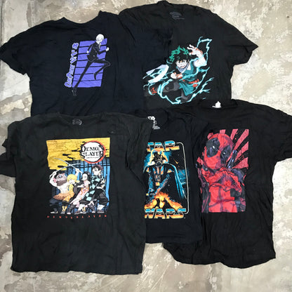 [現物] キャラクター/アニメTシャツ 20pcs D0625001
