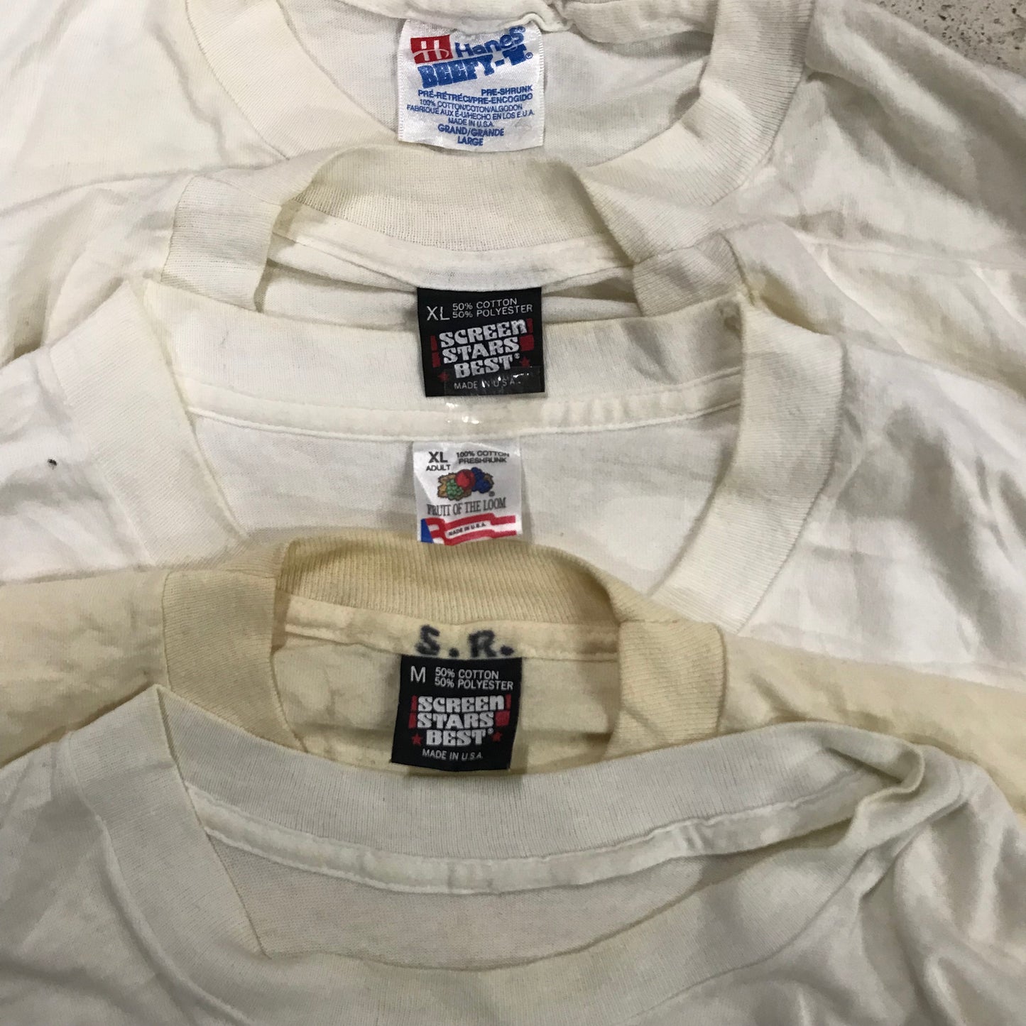 [現物] 90s 白系Tシャツ(シミあり) 20pcs D0622005