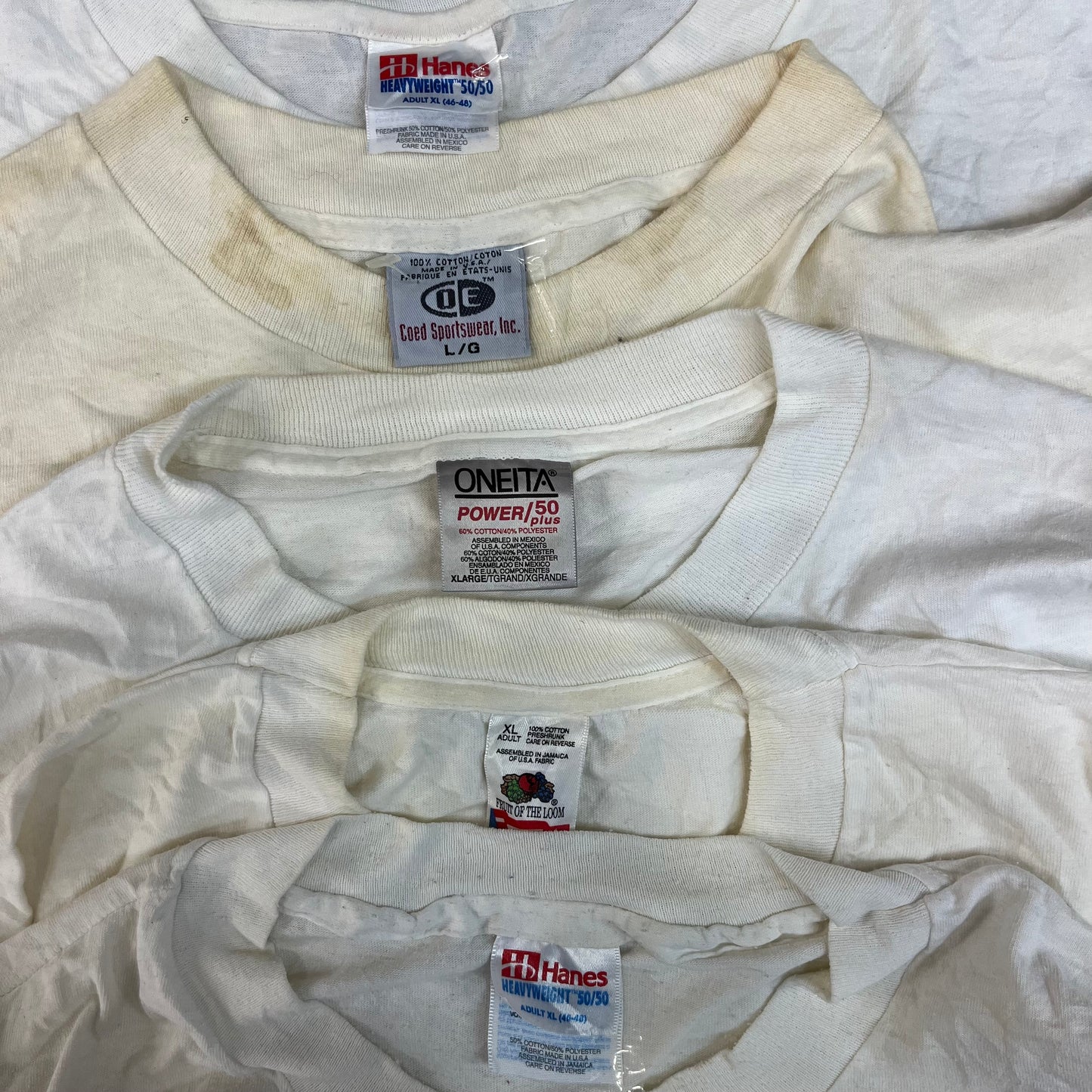 [現物] 90s 白Tシャツ(シミあり) 20pcs C0716001