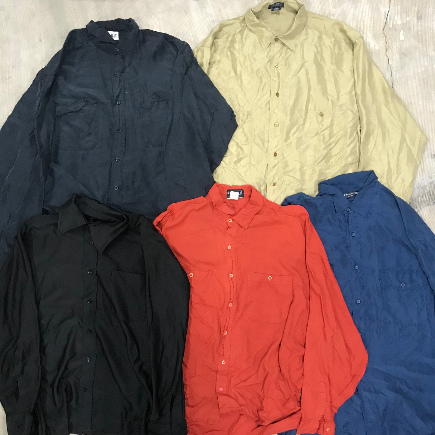 [現物] 長袖テロシャツ/ポリ/シルク/レーヨン 20pcs H0727001