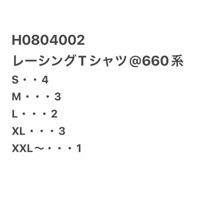 [現物] レーシングTシャツ 13pcs H0804002
