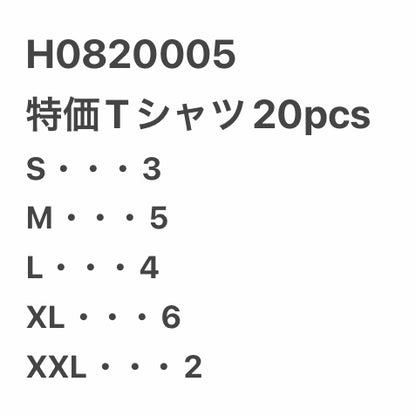 [現物] 特価Tシャツ 20pcs H0820005
