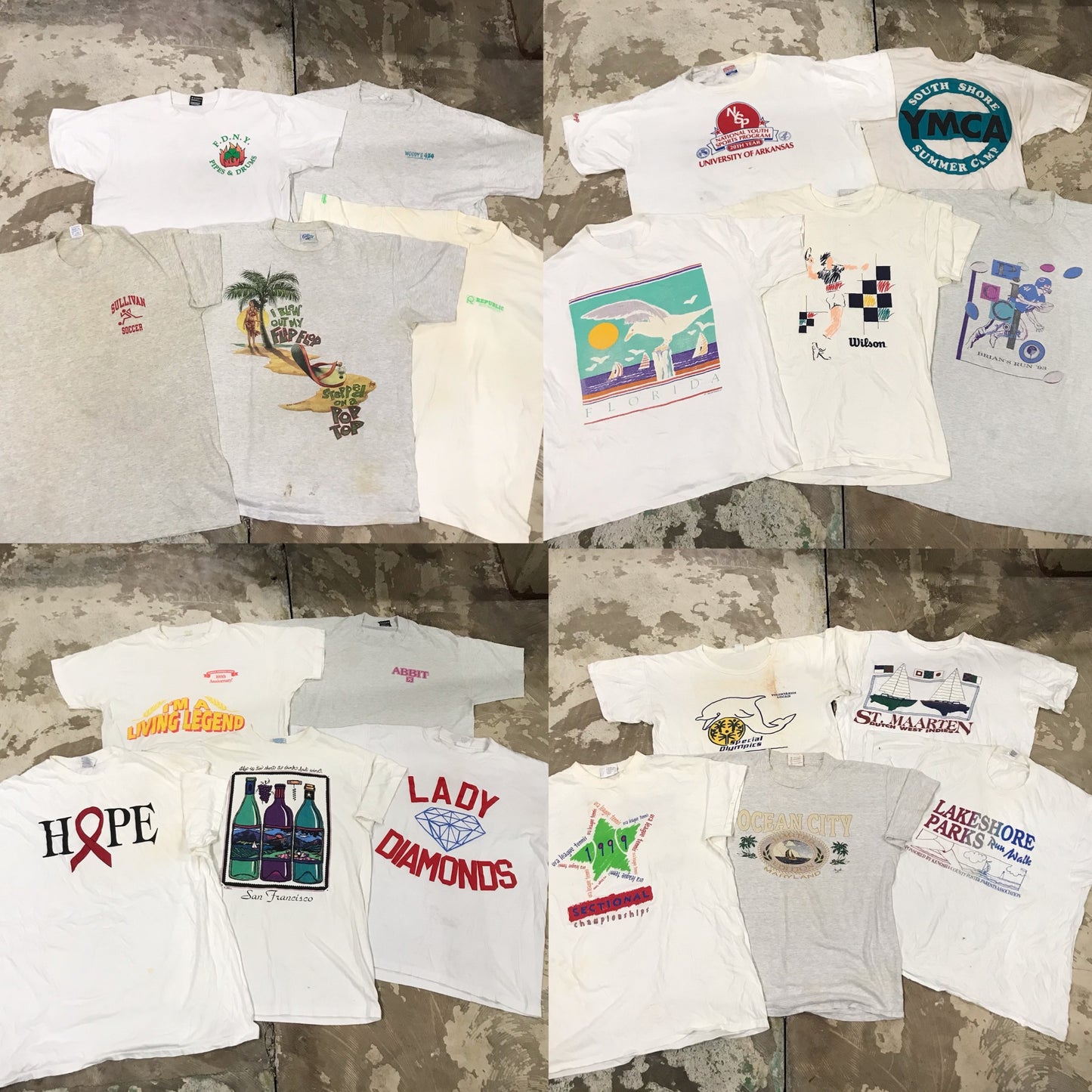 [現物] 90s 白系Tシャツ(シミあり) 20pcs D0622007