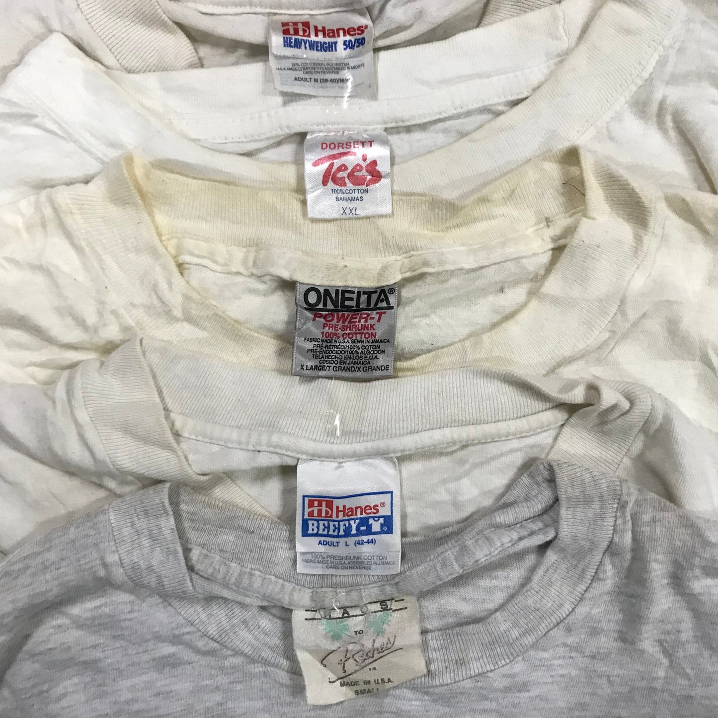 [現物] 90s 白系Tシャツ(シミあり) 20pcs D0622004