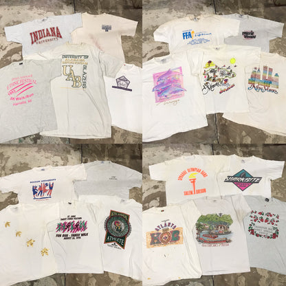 [現物] 90s 白系Tシャツ(シミあり) 20pcs D0622003