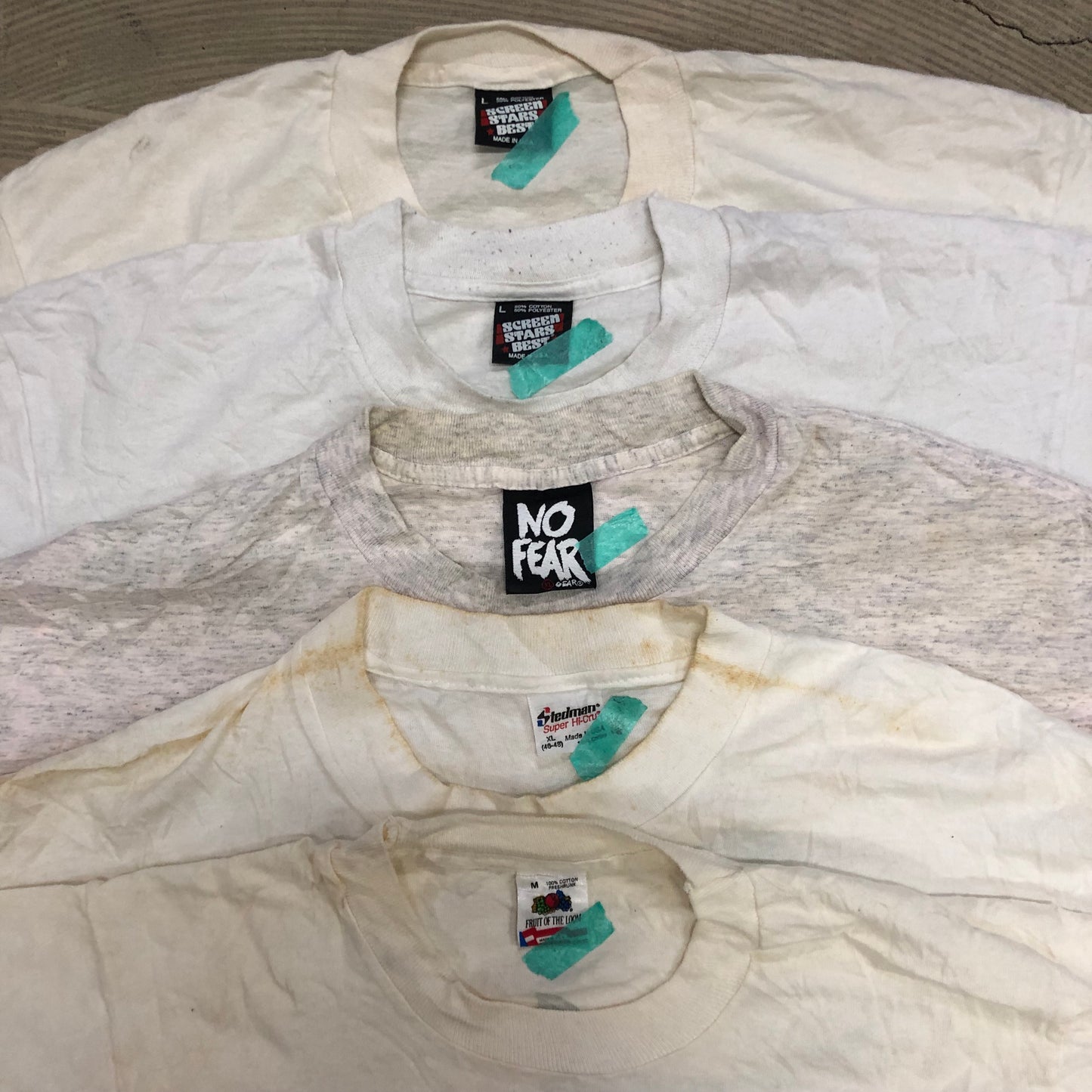 [現物] 90s 白Tシャツ(シミあり) 20pcs E0713005