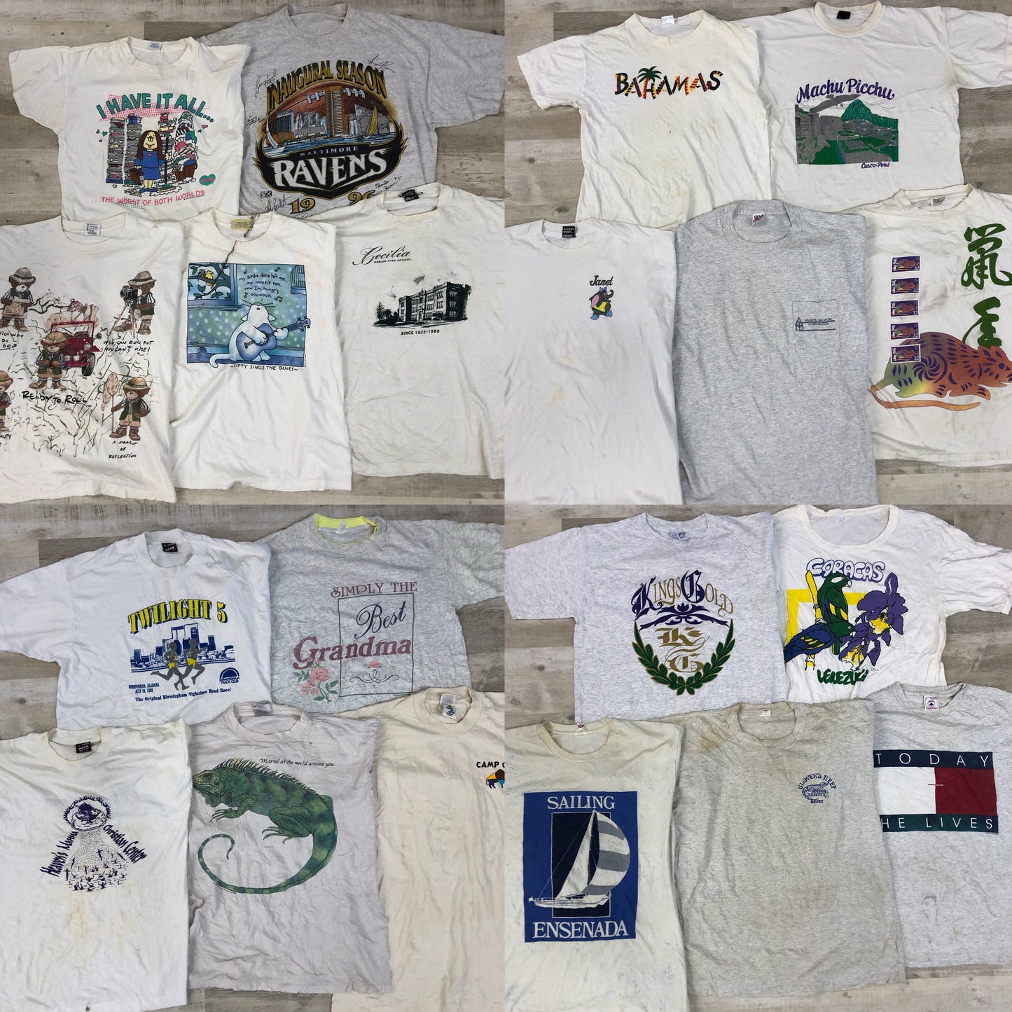 [現物] 90s 白Tシャツ(シミあり) 20pcs G0814002