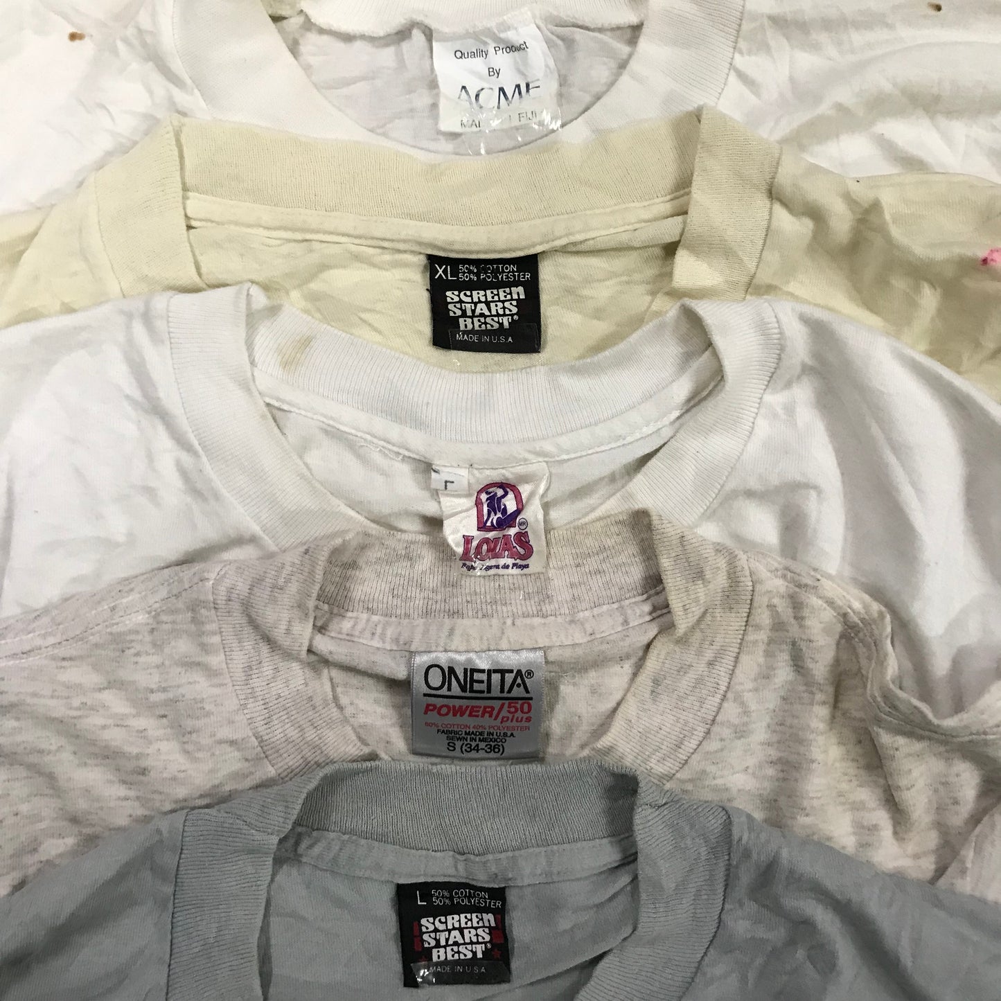 [現物] 90s 白系Tシャツ(シミあり) 20pcs D0622005