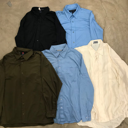 [現物] 薄手長袖シャツ/シルク/ポリ/レーヨン 20pcs H0803001