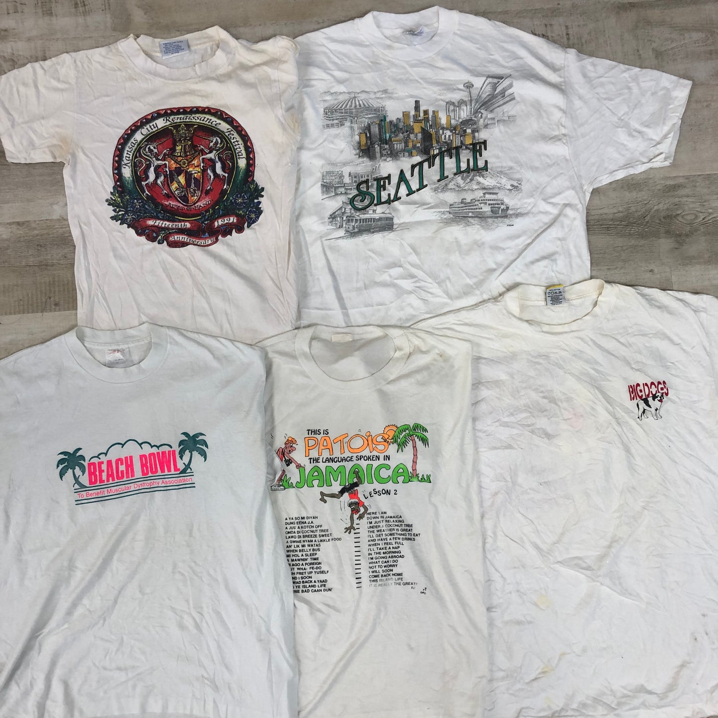 [現物] 90s 白Tシャツ(シミあり) 20pcs G0815002