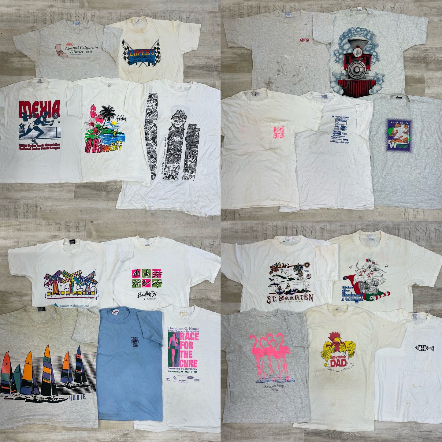 [現物] 90s 白系Tシャツ(シミあり) 20pcs B0708003